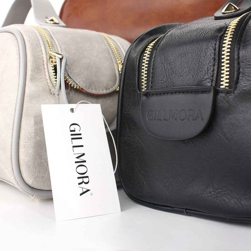 Gillmora Toiletry Bag for Men & Women, Travel Dopp Kit with Handle, PU Leather Shaving and Makeup Organizer,Cosmetic and Grooming Bag, Portable Toiletries Bag with Bonus Pouch (Pure Black)
