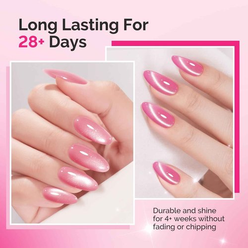 MelodySusie Safety Nail Drill Bits MelodySusie Pink Gem Cat Eye Gel Set
