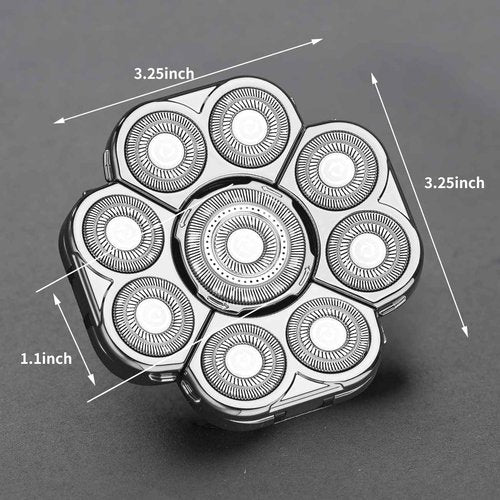9 Blades Head Shaver Men's Electric Shaver Replacement Heads Universal Replacement Blade Head Electric Razor for Men (9D Silvery)
