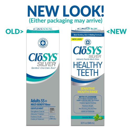 CloSYS Healthy Gums Oral Rinse Mouthwash - 32 Fl Oz & Healthy Teeth Oral Rinse Mouthwash - 32 Fl Oz