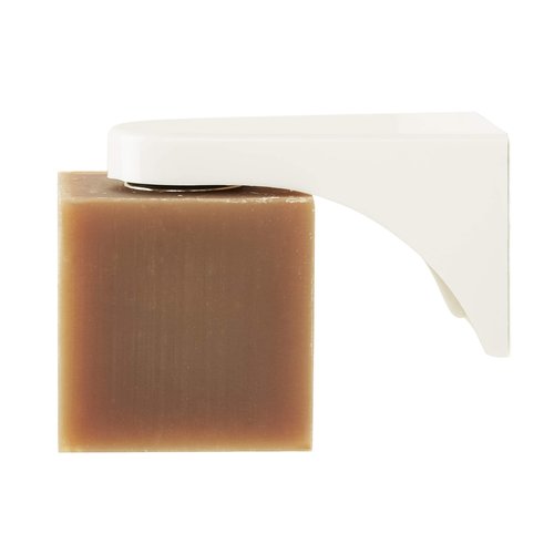 Professor Fuzzworthy Air Dry Magnetic Soap Holder White in-Shower Storage for Soaps & Beard Shampoo Bars - No More Soggy Soaps - Soap Dish Dispenser Bath Kitchen & Shower