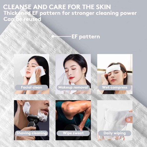 RGBB Clean Face Towels 10"×12", Disposable, Ultra-Absorbent, Hypoallergenic & Soft Makeup Remover Dry Wipes, Pamper Your Face, Hygienic Towelettes, for All Skin Types（200 Count）