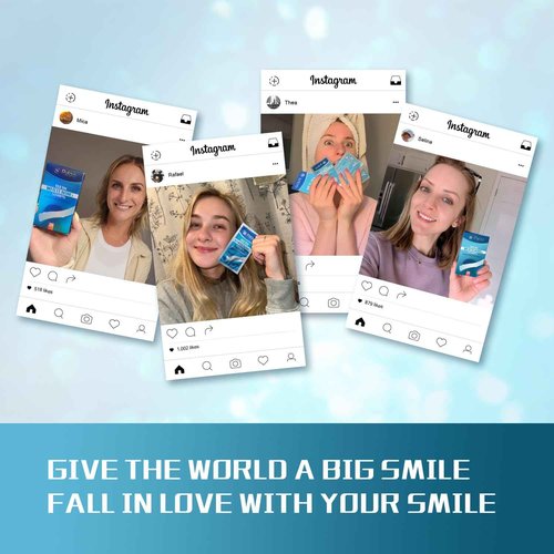 Teeth Whitening Strip 22 Treatments - Whitening Strips for Sensitive People, Fast Remove Smoking, Coffee, Wine Stains, Teeth Brightening Kit Pack of 44 Non-Slip Strips