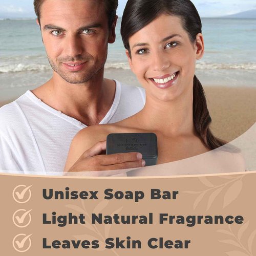 One With Nature Activated Charcoal Soap 4oz 6-Pack Gift Box – Detoxifying and Exfoliating Charcoal Soap Bar with Dead Sea Salt for Face & Body, for Men & Women