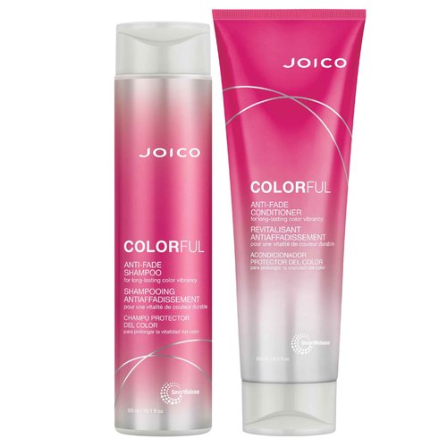 Joico Colorful Anti-Fade Shampoo and Conditioner | For Color-Treated Hair | Preserve Hair Color & Vibrancy Long-Term | Boost Shine & Reduce Breakage | Sulfate Free | With Camellia Oil & Pomegranate