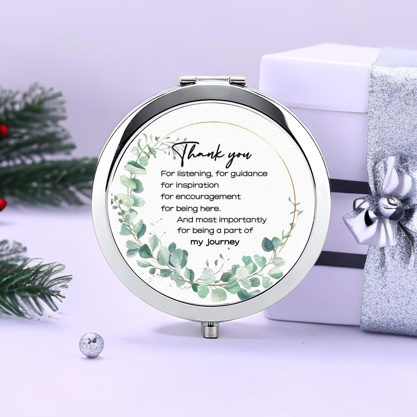 Kasuwow Thank You Gifts for Women, Thank You Compact Mirror, Appreciation Gifts, Farewell Gift for Women Friends Coworkers Colleague Makeup Mirror