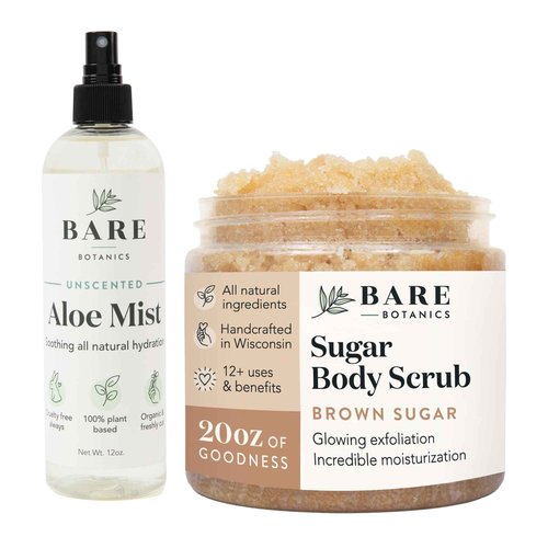 Bare Botanics Aloe Vera Mist + Brown Sugar Body Scrub