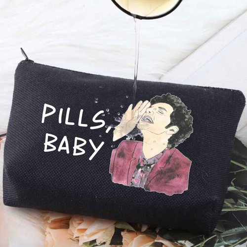 G2TUP John Raffio Travel Cosmetic Bag Leslie & Tom Fans Gift Pills Baby Zipper Pouch Bag Parks Manager Merch (Pills Baby BL MG)