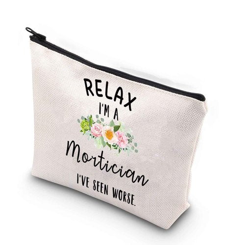 XYANFA Last Mortician Makeup Bag for Women Funeral Director Gift Last Responder Gift Mortician Friend Gift (RELAX Mortician)