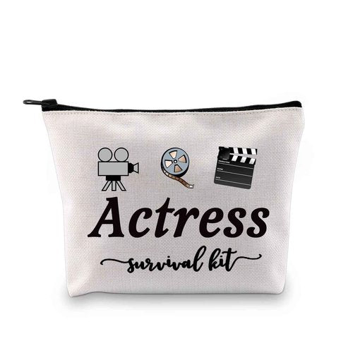 GJTIM Actress Gift Actress Survival Kit Theatre Acting Gift Zipper Pouch Funny Makeup Bag for Drama Student (Survival Kit Actress bag)