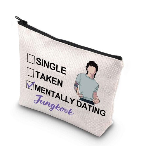 JNIAP Korean Member Jung K Makeup Bag Korean Group Gifts Single Taken Mentally Dating With Jung K Gifts Korean Group Merch(With Jun mb)