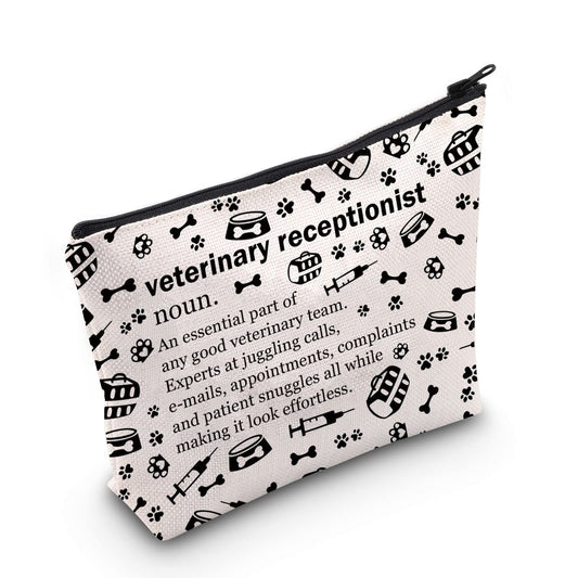 POFULL Veterinary Gift Vet Receptionist Definition Cosmetic Bag Vet Clinic Gift (veterinary receptionist Cosmetic Bag)