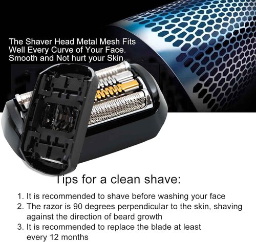 92B Replacement Head Series 9 Electric Shaver Replacement Head Compatible with Braun S9 Sport Replacement Head, 92B Foil Blades for All Series 9 Shavers 9477cc,9330s,9465cc,9460cc,9419s,9390cc,9385cc