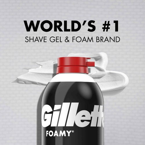 Gillette Foamy Regular Shaving Cream, Pack of 12, 11 oz each