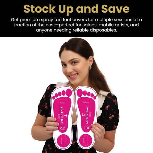 STICKONFEET Premium Feet Pads for Spray Tanning – Disposable Spray Tan Feet Pads – Hygienic and Easy-to-Use Foot Protectors Designed for Salons and Mobile Spray Tanning Professionals - 60 Pairs