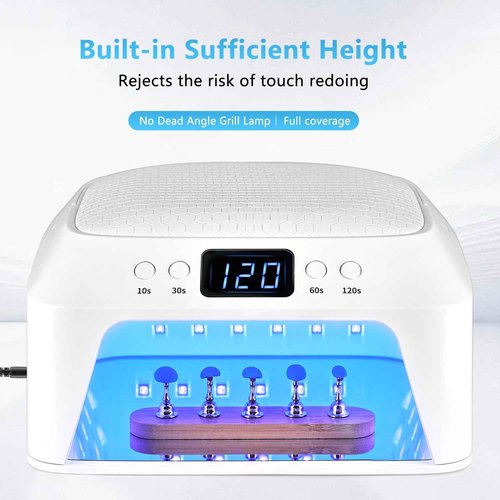 JODSONE U V LED Nail Lamp with Hand Pillow Large Space for Salon Portable Handle Front and Rear Dual Display Professional Nail Lamp Fast Drying Gel Nail Polish