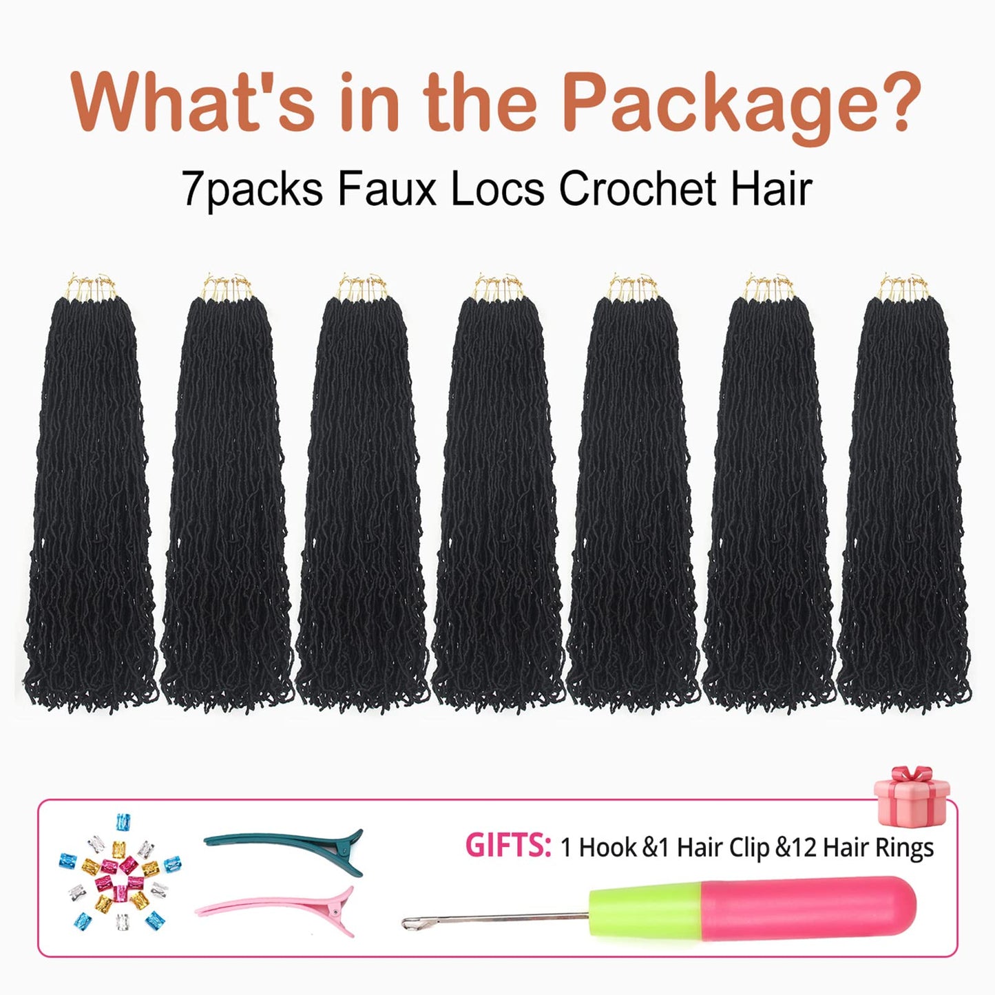 7 Pcs Faux Locs Crochet Hair 16 Inch Soft Locs Crochet Hair Goddess Locs Hair Extensions