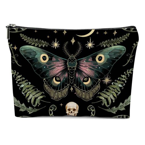 XFN Night Butterfly Moth Makeup Bag, Butterfly Gifts Cosmetic Bag Gothic Travel Pouch, Witchy Gifts for Women Girls Daughter Sisters Coworker Friends Bestie Friendship Graduation Birthday Gifts
