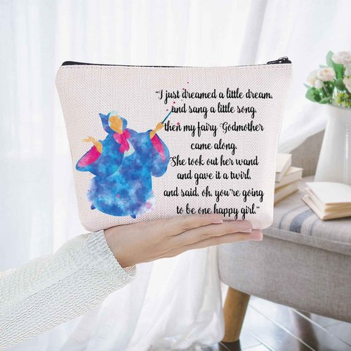 BWWKTOP Fairy Godmother Cosmetic Makeup Bag Fairy Godmother Gifts Fairy Tale Inspired Gifts Magical Princess Makeup Zipper Pouch Bag (i just dreamed)