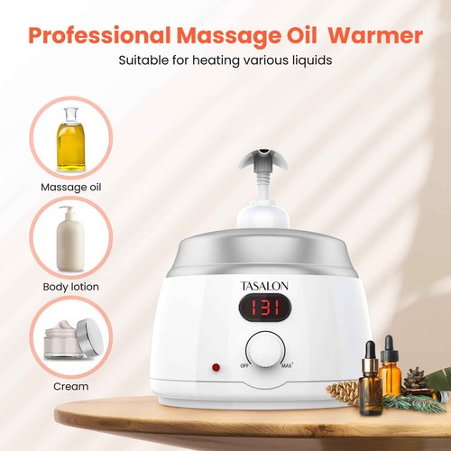 TASALON Professional Massage Oil Warmer with 2 Lockble Pump, 750ml Digital Massage Oil Heater, Electric Lotion Warmer Dispenser, Automatic Heated Lotion Dispenser for SPA, Salon, Barber, Home Use