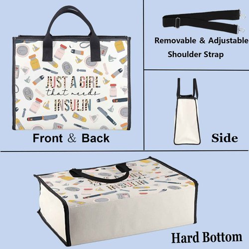 WZMPA Diabetes Insulin Makeup Bag Diabetes Awareness Gifts Just A Gil That Needs Insulin Zipper Bag Diabetic Supply Kit (Just a girl insulin BG)