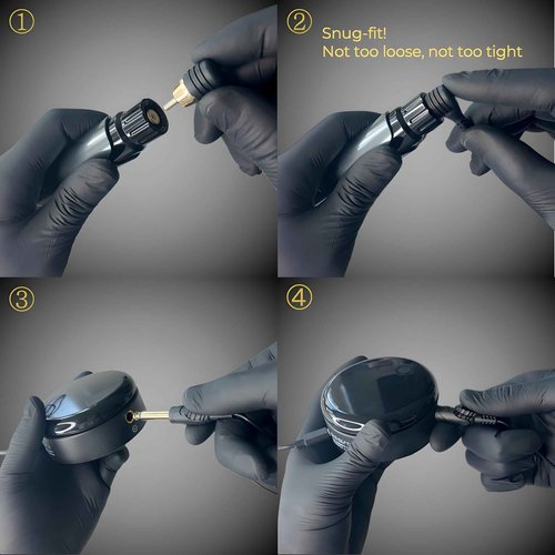 InkPrecision Lightweight RCA Tattoo Clip Cord (6FT, 2Pack) - 90 Degree RCA to 6.35mm (1/4") Connector Cable for Professional Rotary Machine Gun, Cables for PMU Tattoo Pen Power Supply