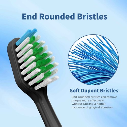 Replacement Toothbrush Heads for Waterpik Complete Care 5.0/9.0 (CC-01/WP-862), with Covers, 10 Count, Black