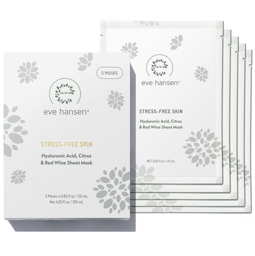 Eve Hansen Sheet Masks Set | Collagen and Hydrating Face Mask Sheet with Hyaluronic Acid, Red Wine Extract | 10x