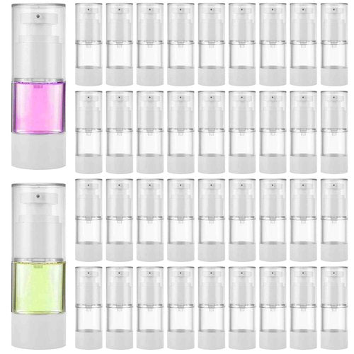 SENENQU 40 PCS 0.5 Oz 15ml Airless Pump Bottles Travel Size Empty Pump Bottle Lotion Container Refillable Cosmetic Pump Dispensers for Foundation Moisturizer Shampoo Toiletry