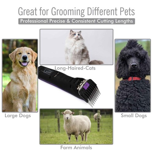 Professional A5-Style Animal Clipper Stainless Steel Color-Coded Snap-on Attachment Guard Guide Comb, 1/8"-1" Compatible with Wahl KM Series Oster A5 Andis Detachable Blade Pet Dog Groomers (#2-1/4")