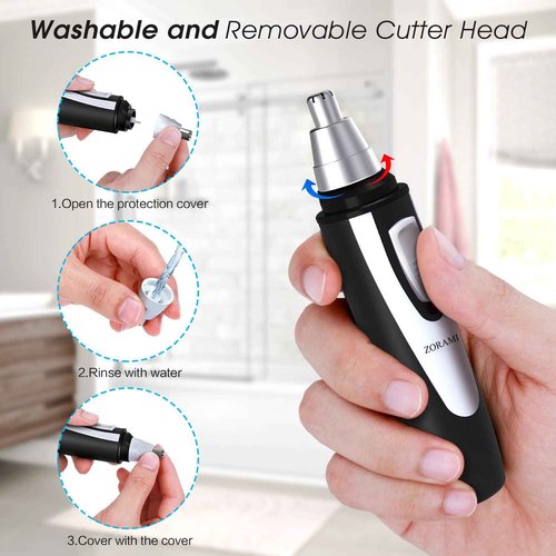 ZORAMI Ear and Nose Hair Trimmer Clipper - 2025 Professional Painless Hair Trimmer Black & Pink