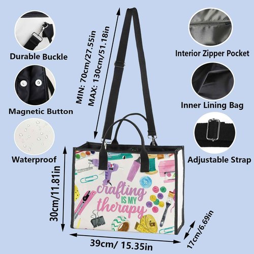 WZMPA Crafting Survival Kit Crafter Gifts Crafting Is My Therap Scrapbooking Makeup Zipper Pouch Bag Crafting Merchandise (crafting therapy-TB)
