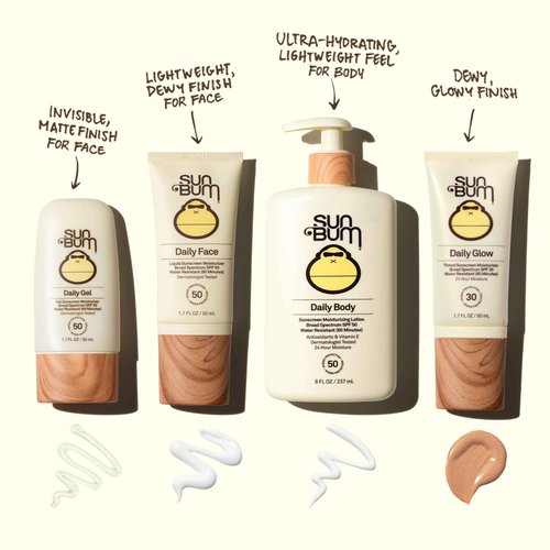 Sun Bum Daily SPF 50 Clear Gel Face Sunscreen - Broad Spectrum Moisturizing Facial Sunscreen with Vitamin E - Vegan and Hawaii 104 Act Compliant (Without Octinoxate & Oxybenzone) - Travel Size 1.7 oz