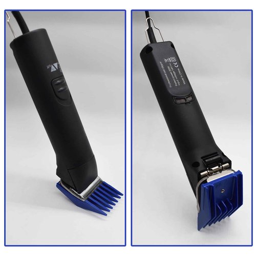 4 Sizes Professional Animal Dog Clipper Replacement Attachment Guard Guide Combs 1/8" 1/4" 3/8" 1/2" Compatible with Oster A5/6 Style Classic 76 Andis AG, BG Wahl KM2/10 Series Pet Groomer(Royal Blue)