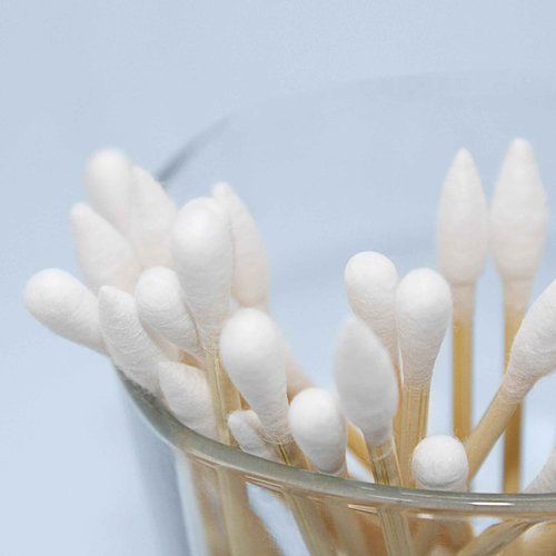 WOWOTEX Bamboo Cotton Swabs 2400 Count/4 Box, One Pointed Tip and One Rounded Tip, Biodegradable Cotton Buds with Organic Bamboo Sticks, for Ear Wax Removal, Draw the Eyeliner, Nail Polish Touch-ups