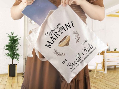 WCGXKO Espresso Martini Bachelor Bachelorette Birthday Party Favor Tote Bag Espresso Martini Lover Gift (T-Martini)
