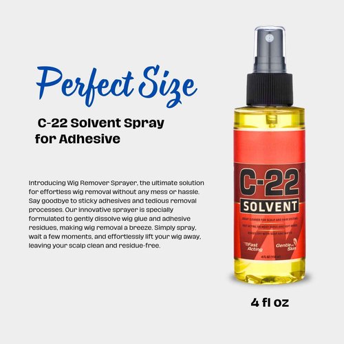Walker Tape C22 Solvent Spray - Lace Front Wig Tape In Extension Remover Spray - Bond Hair Glue Wig Accessories & Products for Men & Women - Fast Acting, Gentle on Skin C-22 Lace Glue Remover 12 fl oz