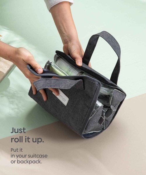 eldimer Small Roll Up Toiletry Bag for Traveling Women - Travel Makeup Bag with 4 Removable Compartments - Hanging Toiletry Bag - Cosmetic Travel Bag - Medicine Bag - TSA Approved Toiletry Bag