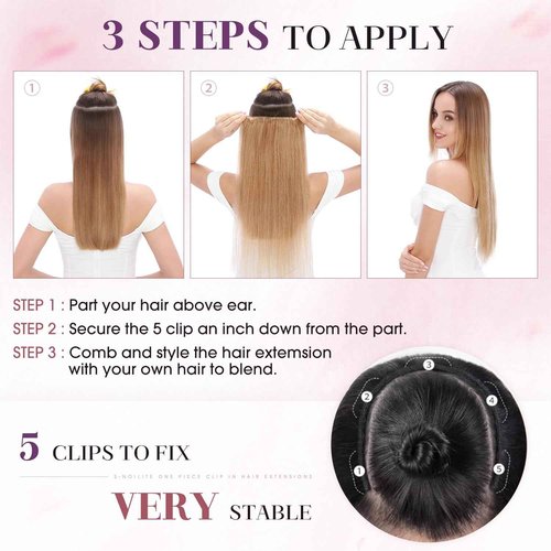 S-noilite One Piece Clip in Human Hair Extensions 5 Clips 3/4 Full Head Clip on Remy Hair Extension For Women Lighter One-Piece Design 16Inch 45g Dark Brown