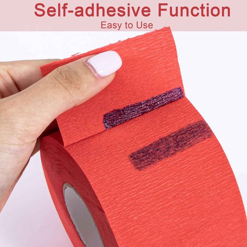 ooloveminso Barber Neck Strip 10 Rolls, Barber Accessories Barbershop Salon Supplies, Disposable Stretchy Neck Strip Hair Edge Paper for Haircuting Styling 1000 Strips (Red)