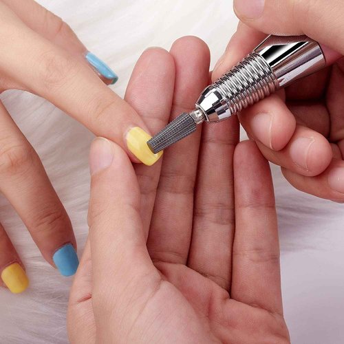 Makartt Tapered Barrel Carbide Diamond Sanding Buffer Bit Bundle 5 in 1 Tungsten Carbide Nail Drill Bit, Safety Cuticle Buffer Bit, Under Nail Cleaner Bit