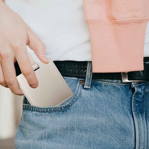 Huakaile Shatterproof Stainless Steel Compact Mirror for Purses, Unbreakable Mirror Travel with PU Leather Case Cover, Handheld Camping Shaving Mirror for Women & Men, Makeup, Gift (Gray)