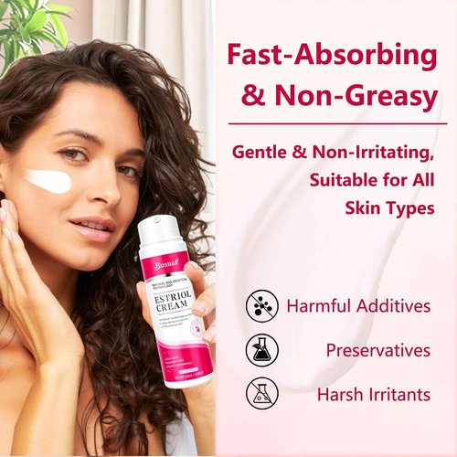 BUNUSS Estriol Face Cream for Women: Natural Bioidentical Moisturizer Cream with Wild Yam for Hormone Balance, Hydrates, Firms & Revitalizes Skin, 4.06 fl. Oz(3 Month Supply)