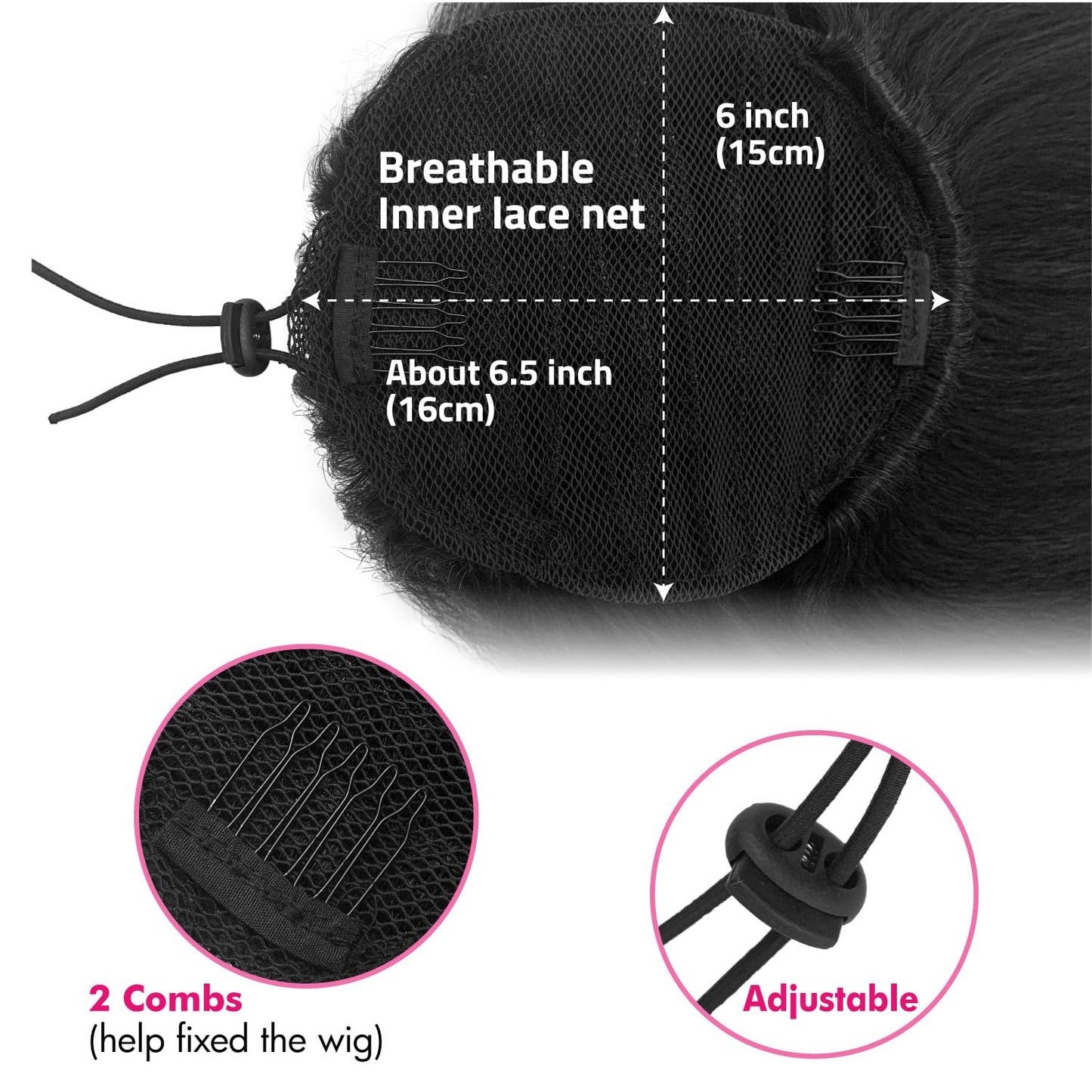 UAmy hair Curly Ends Kinky Straight Drawstring Ponytail for Women Synthetic 18inch Loose Curly Ends Long Yaki Ponytail For Daily Party Use(T1B/30)