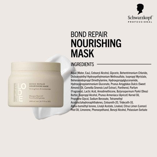 BlondMe Bond Repair Nourishing Mask for Blonde Hair, 6.7 Fl Oz | Intensive Hair Treatment | Adds Moisture and Softness |For Blonde, Lightened, & Grey Hair