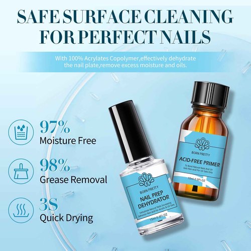 BORN PRETTY Poly Nail Extension Gel Kit with Nail Prep Dehydrate and Bond Primer Set