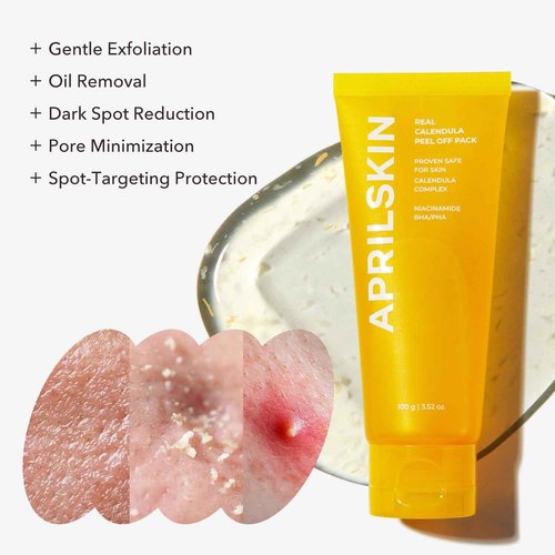 APRILSKIN Glow Reset Mask Duo: Calendula Flower Infused Peel Off Mask & Carrotene IPMP 3-Min Quick Dry Pore Caring Clay Mask