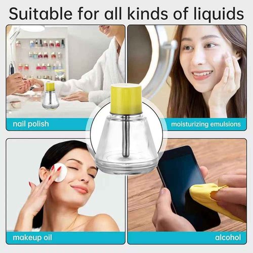 Misforu 5 Oz/ 150ml Glass Push Down Pump Dispenser Bottle With Cap Push Down Glass Empty Pump Dispenser for Alcohol Makeup Clear Refillable Bottle Hand Pumping Press Container