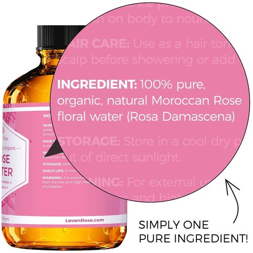 Jojoba Oil + Rose Water for Face Facial Toner Bundle by Leven Rose - Jojoba Moisturizer for Skin Hair Body and Nails 4 oz & Pure Moroccan Rosewater 4 oz