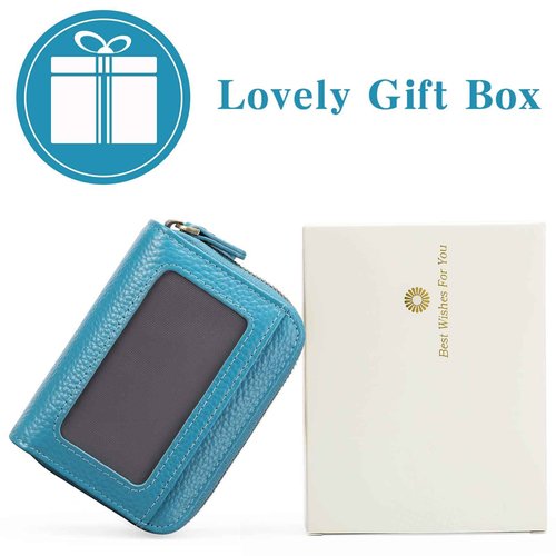 GOIACII Small Genuine Leather Wallet for Women, RFID Blocking Credit Card Holder Wallet